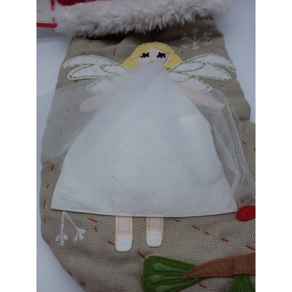 Pottery Barn Kids Mom Angel Woodland Christmas Holiday Stocking Quilted Xmas - Picture 4 of 9